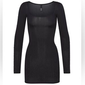 SKIMS x SWAROVSKI Long Sleeve Bodycon Dress